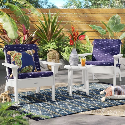Arete Outdoor Chair Cushion Navy - Threshold™ 1 Arete Outdoor Chair Cushion Navy - Threshold™