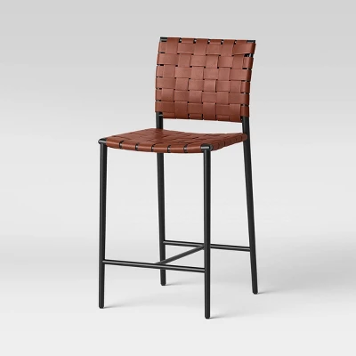 Wellfleet Woven Faux Leather Metal Base Counter Height Barstool - Threshold™ 8 Wellfleet Woven Faux Leather Metal Base Counter Height Barstool - Threshold™ - Image 8