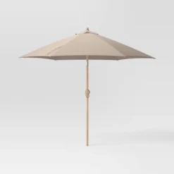 9'x9' Market Patio Umbrella - Light Wood Pole - Threshold™ -Threshold GUEST 480e732e 53ce 47e9 9dab 21299bd1e353