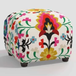 Poppy Ottoman In Damask - Skyline Furniture -Threshold GUEST 4a1f0a8e b3bf 4e3e b23c 0bc0730b921f