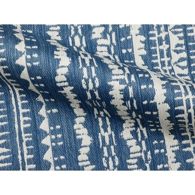 7' X 10' Outdoor Rug Striped Fringe Blue - Threshold™ 2 7' X 10' Outdoor Rug Striped Fringe Blue - Threshold™ - Image 2