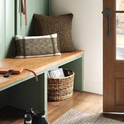 Oversized Textured Woven Cotton Striped Lumbar Throw Pillow - Threshold™ 1 Oversized Textured Woven Cotton Striped Lumbar Throw Pillow - Threshold™