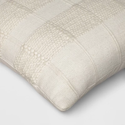 Textural Solid Square Throw Pillow Off-White - Threshold™ 3 Textural Solid Square Throw Pillow Off-White - Threshold™ - Image 3