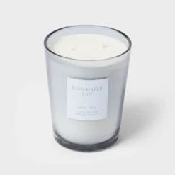 Colored Vase Glass With Dustcover Rainwater Lily Candle Gray - Threshold™ 9 Colored Vase Glass With Dustcover Rainwater Lily Candle Gray - Threshold™ -Threshold GUEST 4dd3a894 6c80 4248 a2de 93743bf8dee9