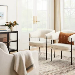 Rosemead Metal Frame And Rounded Back Faux Sherling Accent Chair Cream - Threshold™ Designed With Studio McGee 7 Rosemead Metal Frame And Rounded Back Faux Sherling Accent Chair Cream - Threshold™ Designed With Studio McGee -Threshold GUEST 4e928a9f b710 47a5 ac64 803e1e5be9e7