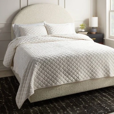 Luxe Diamond Stitch Velvet Quilt - Threshold™ 1 Luxe Diamond Stitch Velvet Quilt - Threshold™