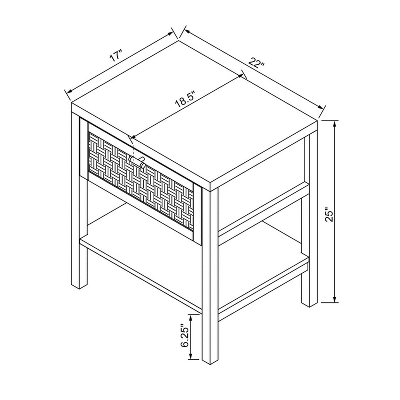 Palmdale Nightstand Woven 1 Drawer Natural - Threshold™ Designed With Studio McGee 6 Palmdale Nightstand Woven 1 Drawer Natural - Threshold™ Designed With Studio McGee - Image 6