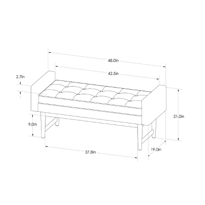 Verken Mid Century Modern Settee Bench - Threshold™ 7 Verken Mid Century Modern Settee Bench - Threshold™ - Image 7