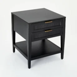 East Bluff 2 Drawers Woven Accent Table Black - Threshold™ Designed With Studio McGee -Threshold GUEST 575de8be 7e88 4543 b84c fdce79d39cf3
