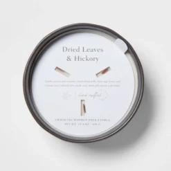 16oz Blackened Bowl Ceramic With Multi Woodwick And Dustcover Dried Leaves + Hickory Candle Black - Threshold™ 7 16oz Blackened Bowl Ceramic With Multi Woodwick And Dustcover Dried Leaves + Hickory Candle Black - Threshold™ -Threshold GUEST 57ba232b bf59 48af b692 5f9767ccaa21