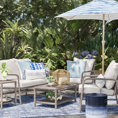 Granby Padded Wicker Patio Loveseat - Gray - Threshold™ 1 Granby Padded Wicker Patio Loveseat - Gray - Threshold™