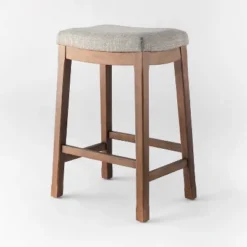 Candor Wood And Upholstered Saddle Counter Height Barstool - Threshold™ -Threshold GUEST 5b16e3f6 659a 452c 94c6 c37d9de19550