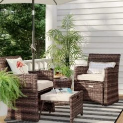 Halsted 5pc Wicker Small Space Patio Furniture Set - Threshold 26 Halsted 5pc Wicker Small Space Patio Furniture Set - Threshold -Threshold GUEST 5b71274d a892 473e 8f50 3fb3df26fbd6