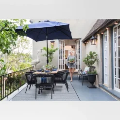 Pattern Stripe Outdoor Rug Blue - Threshold -Threshold GUEST 5c84472d 2247 47de 8262 5740faddfbb9