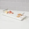 14" X 6" Marble Serving Tray With Metal Handles White - Threshold™