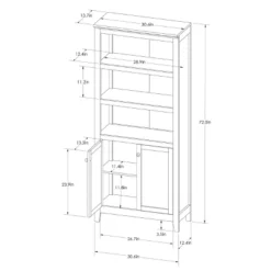 72" Carson 5 Shelf Bookcase With Doors - Threshold 12 72" Carson 5 Shelf Bookcase With Doors - Threshold -Threshold GUEST 5fdf42c1 8555 4b08 bc20 610b4dd9a0ed