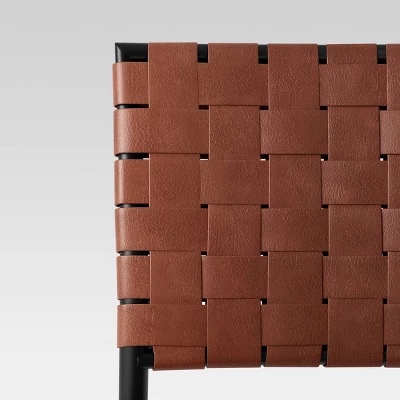 Wellfleet Woven Faux Leather Metal Base Counter Height Barstool - Threshold™ 4 Wellfleet Woven Faux Leather Metal Base Counter Height Barstool - Threshold™ - Image 4