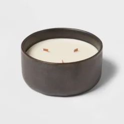 16oz Blackened Bowl Ceramic With Multi Woodwick And Dustcover Dried Leaves + Hickory Candle Black - Threshold™ 6 16oz Blackened Bowl Ceramic With Multi Woodwick And Dustcover Dried Leaves + Hickory Candle Black - Threshold™ -Threshold GUEST 6010460e d902 4499 a9cc 12a171b8fe03