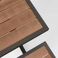 Bryant Faux Wood Rectangle Patio Picnic Table - Gray/Natural Wood - Threshold™ -Threshold GUEST 61163d69 eb47 45b7 8fe5 b465c4217b59