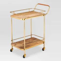 Metal, Wood, And Leather Bar Cart - Gold - Threshold™ 6 Metal, Wood, And Leather Bar Cart - Gold - Threshold™ -Threshold GUEST 63d965bb b034 43cc b2af e01cf6536a7f
