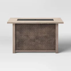 Stamped Steel Wicker Propane Fire Pit Brown - Threshold™ -Threshold GUEST 66cb0e0e ce2d 43d1 afde 6f59d229e500