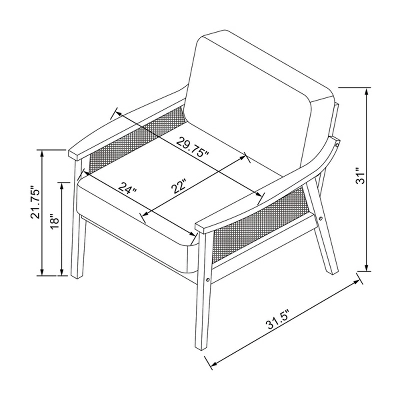 Westbury Cane Lounge Armchair Beige - Threshold™ 6 Westbury Cane Lounge Armchair Beige - Threshold™ - Image 6
