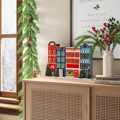 Artificial Plant Large Mixed Greenery And Red Berries Arrangement - Threshold™ 1 Artificial Plant Large Mixed Greenery And Red Berries Arrangement - Threshold™