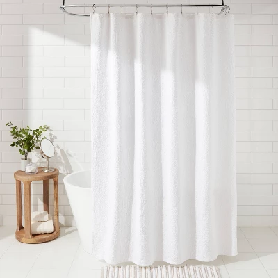 Matelasse Medallion Shower Curtain White - Threshold™ 1 Matelasse Medallion Shower Curtain White - Threshold™
