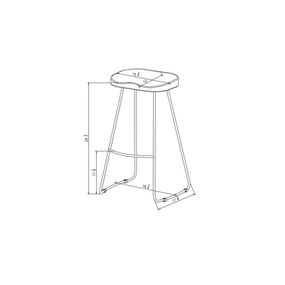 Hull Low Back Barstool Wood/Metal - Threshold 4 Hull Low Back Barstool Wood/Metal - Threshold - Image 4