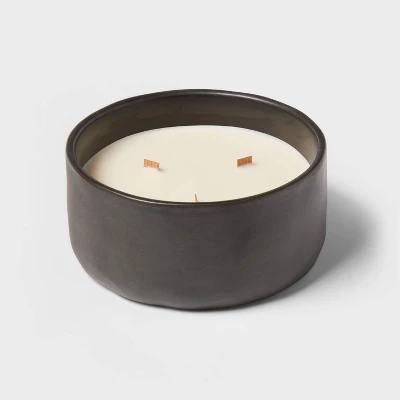 16oz Blackened Bowl Ceramic With Multi Woodwick And Dustcover Spice Vanilla Fig Candle Black - Threshold™ 3 16oz Blackened Bowl Ceramic With Multi Woodwick And Dustcover Spice Vanilla Fig Candle Black - Threshold™ - Image 3