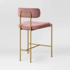 Orion Luxe Backed Counter Height Barstool With Brass Legs Blush Velvet - Threshold™ -Threshold GUEST 6fae67b2 b02e 4960 846e d794af26c1cf