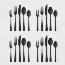 20pc Harrington Flatware Set Black - Threshold™ -Threshold GUEST 701d9c22 9fd0 4379 8eb2 5dfad3133a69