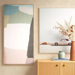 47" X 24" Mauve Abstract Framed Canvas - Threshold™