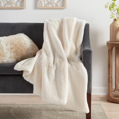 Faux Rabbit Fur Throw Blanket - Threshold™ 1 Faux Rabbit Fur Throw Blanket - Threshold™