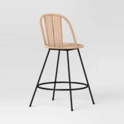 Olivine Rounded Back Woven Counter Height Barstool With Metal Legs Natural - Threshold™ 7 Olivine Rounded Back Woven Counter Height Barstool With Metal Legs Natural - Threshold™ -Threshold GUEST 762e0250 57e4 4cea b6bc 1640474ba352