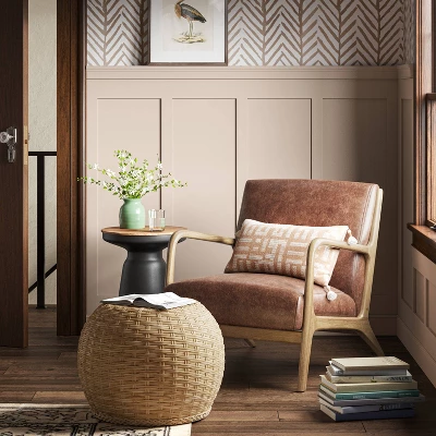 Avens Round Natural Caned Ottoman - Threshold™ 1 Avens Round Natural Caned Ottoman - Threshold™