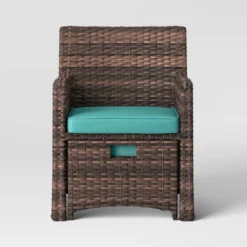 Halsted 5pc Wicker Small Space Patio Furniture Set - Threshold 16 Halsted 5pc Wicker Small Space Patio Furniture Set - Threshold -Threshold GUEST 7da52616 f807 45db b6ea bca278143673