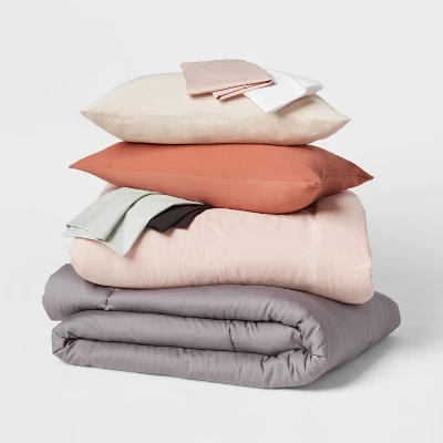 Washed Cotton Sateen Bedding Collection - Threshold™ 1 Washed Cotton Sateen Bedding Collection - Threshold™
