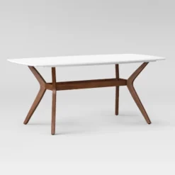 72" Emmond Mid-Century Modern Dining Table White/Brown - Threshold™ -Threshold GUEST 7e8d0c01 bb60 4781 b97e aa0e54b2e775