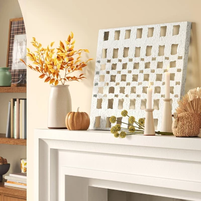 30" X 22" Metal And Paper Pulp Geometric Wall Sculpture Off-White - Threshold™ 1 30" X 22" Metal And Paper Pulp Geometric Wall Sculpture Off-White - Threshold™