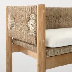 Elden Wood Bench With Woven Back And Loose Cushion Seat - Threshold™ Designed With Studio McGee -Threshold GUEST 80c860d6 fb10 4439 978d 5bcb29b2d57b