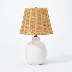 Ceramic Table Lamp With Rattan Shade White - Threshold™ Designed With Studio McGee -Threshold GUEST 84601444 c7ee 424e 90ba b44c3bc125cd