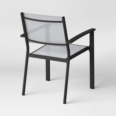 2pc Ryegate Weathered Teak Sling Outdoor Patio Dining Chairs Arm Chairs Gray - Threshold™ 3 2pc Ryegate Weathered Teak Sling Outdoor Patio Dining Chairs Arm Chairs Gray - Threshold™ - Image 3