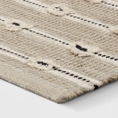 Woven Striped Flatweave Rug Black/Cream - Threshold™ 2 Woven Striped Flatweave Rug Black/Cream - Threshold™ - Image 2