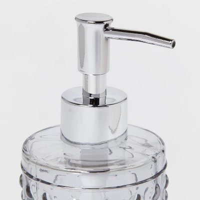 Hobnail Glass With Plastic Pump Soap/Lotion Dispenser Gray Tint - Threshold™ 3 Hobnail Glass With Plastic Pump Soap/Lotion Dispenser Gray Tint - Threshold™ - Image 3