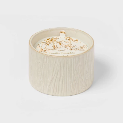 Textured Straight Side Ceramic Vanilla Pumpkin Candle White - Threshold™ 6 Textured Straight Side Ceramic Vanilla Pumpkin Candle White - Threshold™ - Image 6