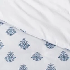 5pc Block Print With Border Comforter Bedding Set White/Blue - Threshold™ -Threshold GUEST 87dd5d83 f936 452c b43a 910fde851cfd