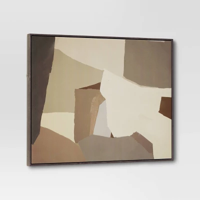 30" X 24" Abstract Framed Canvas Tan - Threshold™ 2 30" X 24" Abstract Framed Canvas Tan - Threshold™ - Image 2