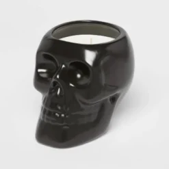 38oz XL Ceramic Skull Figural Candle Black - Threshold™ -Threshold GUEST 891c070d 21ec 4fd3 8795 3866774e5364