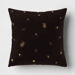 Beaded And Embroidered Spider Cotton Velvet Square Halloween Throw Pillow Gold/Black - Threshold™ -Threshold GUEST 891d3cbe 0901 4273 a738 eb8b67384ac9